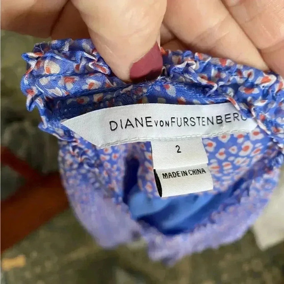 Diane Von Furstenberg Silk Layla Dress Cornflower Blue Size 2 - Picture 9 of 9